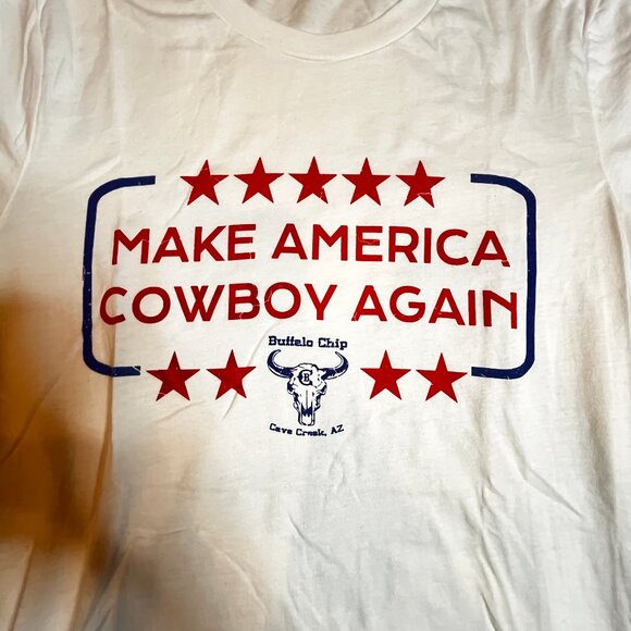 Buffalo Chip Saloon Make America Cowboy Again Tshirt Cave Creek AZ SZ S Country - Picture 2 of 7